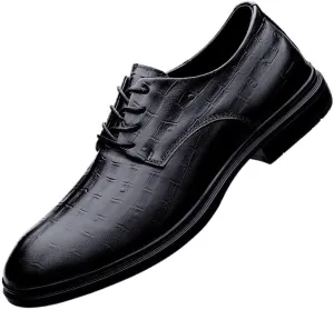 Men's Italian Leather Slip-On Dress Shoes, Black Oxford Monk Strap Formal Wedding Shoes, Genuine Leather Lace-up Loafers