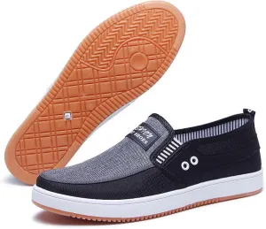 Men's Loafers Casual Slip On Canvas Shoes，Lightweight Breathable Walking Driving Shoes for All Seasons