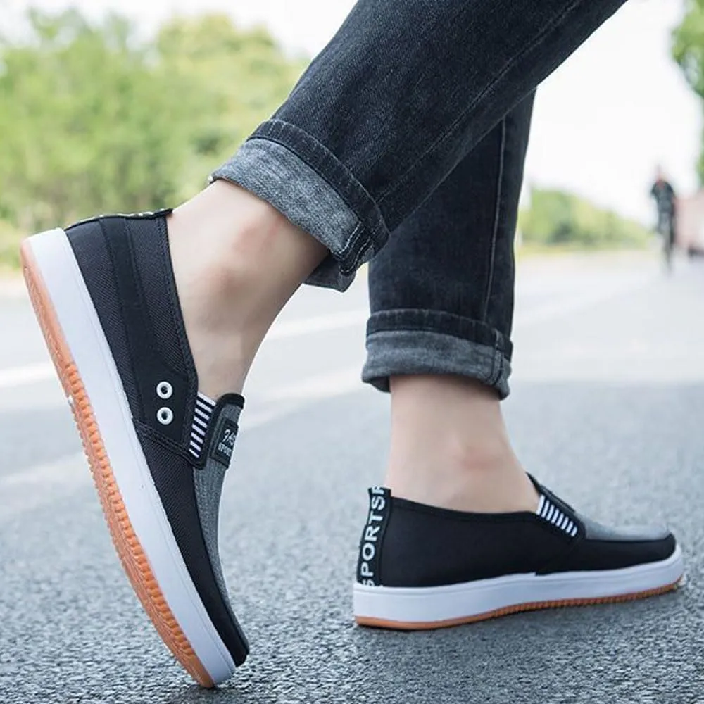 Men's Loafers Casual Slip On Canvas Shoes，Lightweight Breathable Walking Driving Shoes for All Seasons