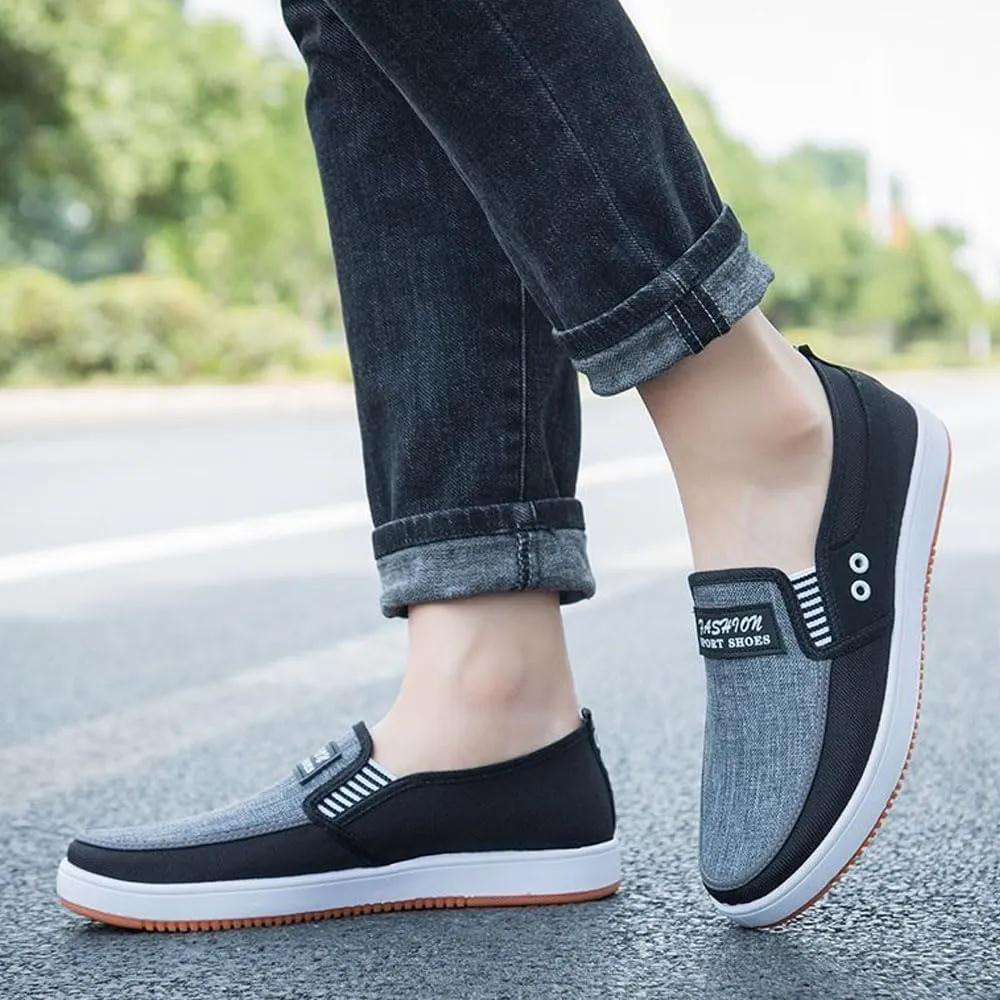 Men's Loafers Casual Slip On Canvas Shoes，Lightweight Breathable Walking Driving Shoes for All Seasons