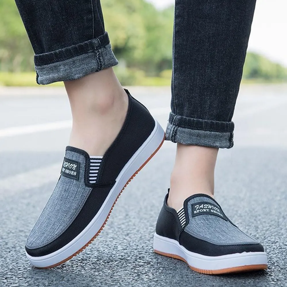 Men's Loafers Casual Slip On Canvas Shoes，Lightweight Breathable Walking Driving Shoes for All Seasons