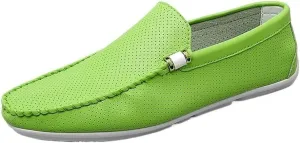 Mens Loafers Shoe Hollow Out Breathable Round Toe Vegan Leather Flexible Lightweight Comfortable Party Outdoor Slip-ons