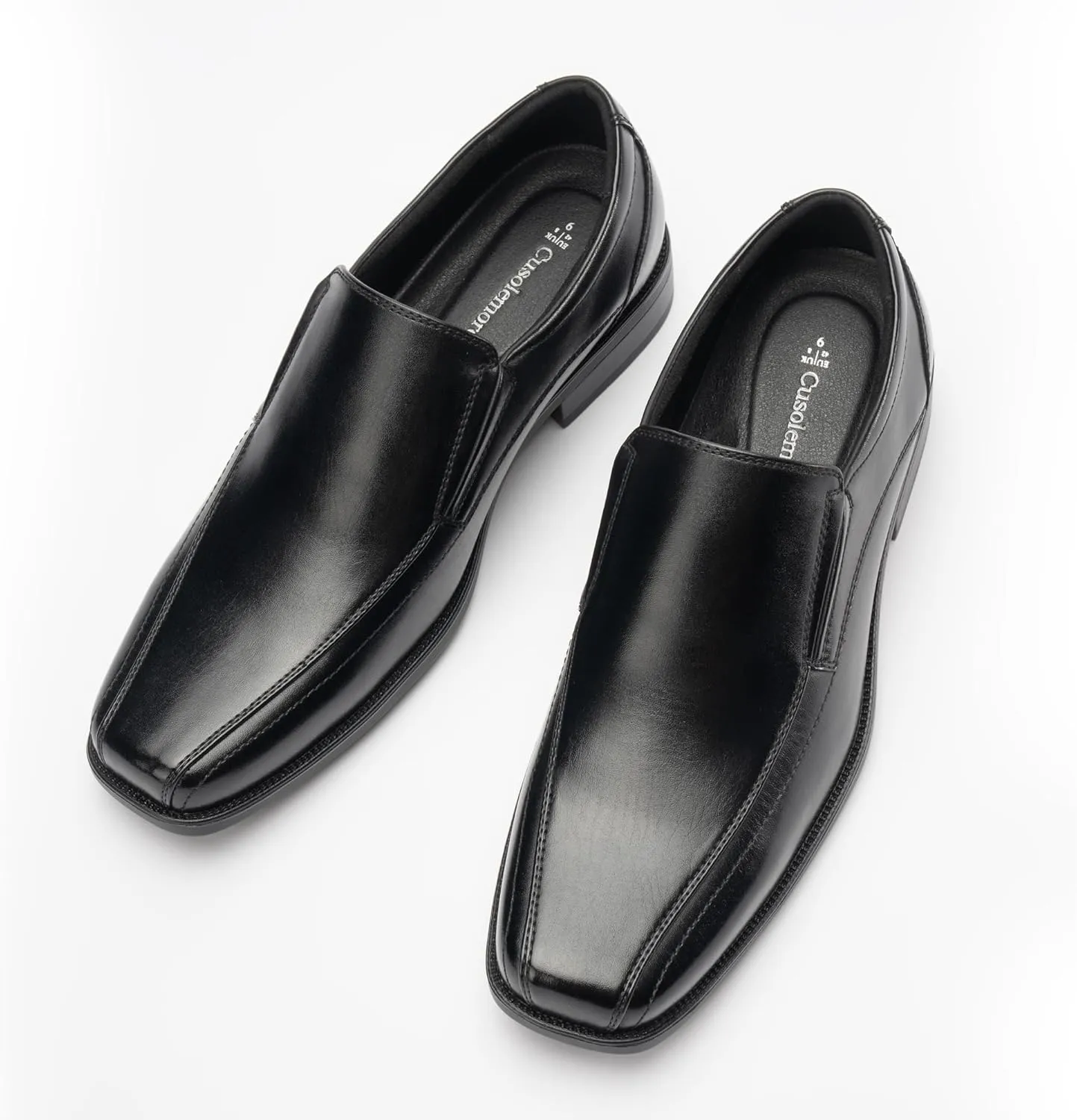 Mens Loafers Slip on Formal Dress Shoes, Microfiber Lined, Square Toe for Work and Casual, Business Oxford Style