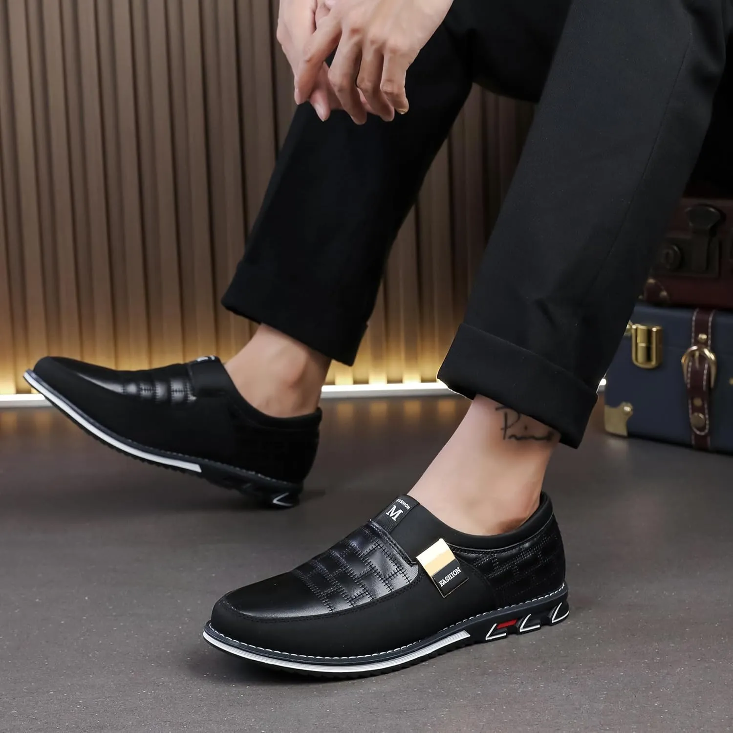 Men's Luxury Modern Oxford Leather Loafers Flat Sneakers Walking Shoes Party Prom Business Office Dress Shoes Size 7-15