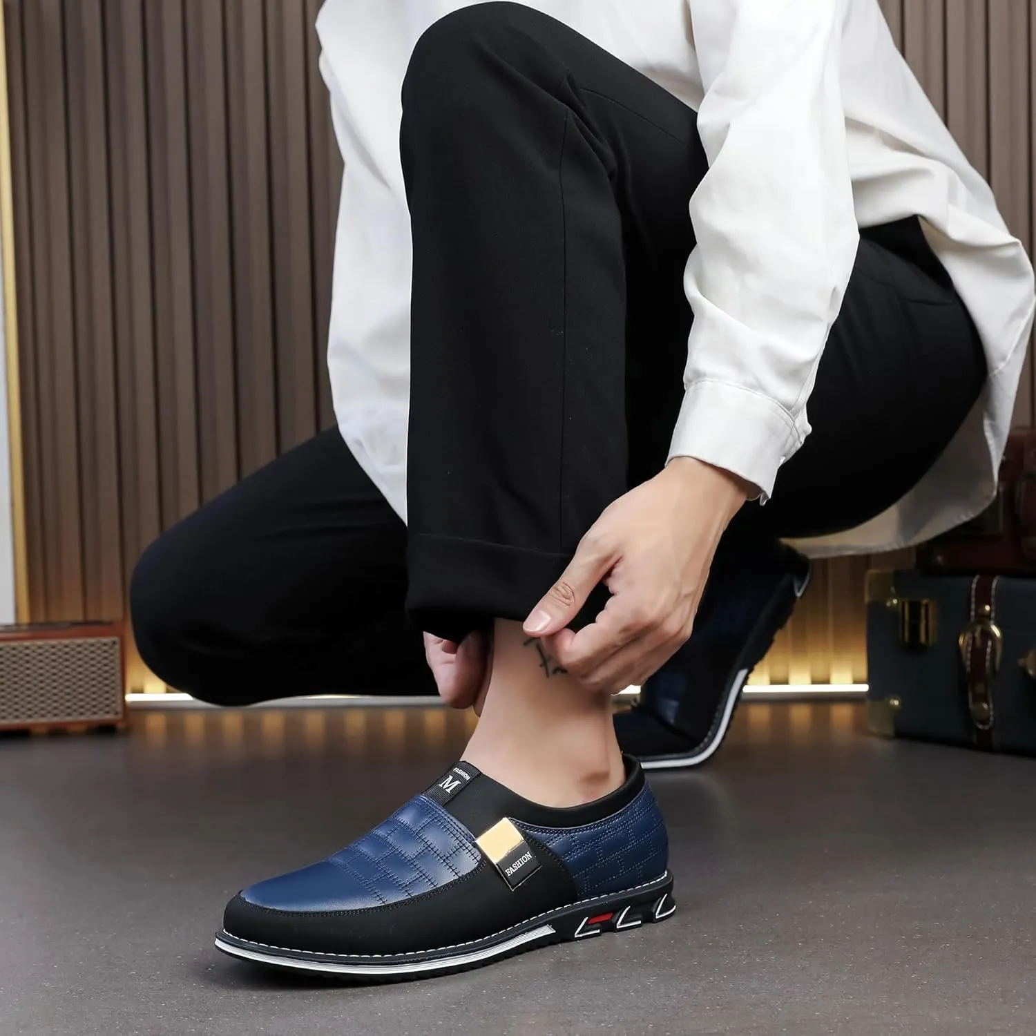 Men's Luxury Modern Oxford Leather Loafers Flat Sneakers Walking Shoes Party Prom Business Office Dress Shoes Size 7-15