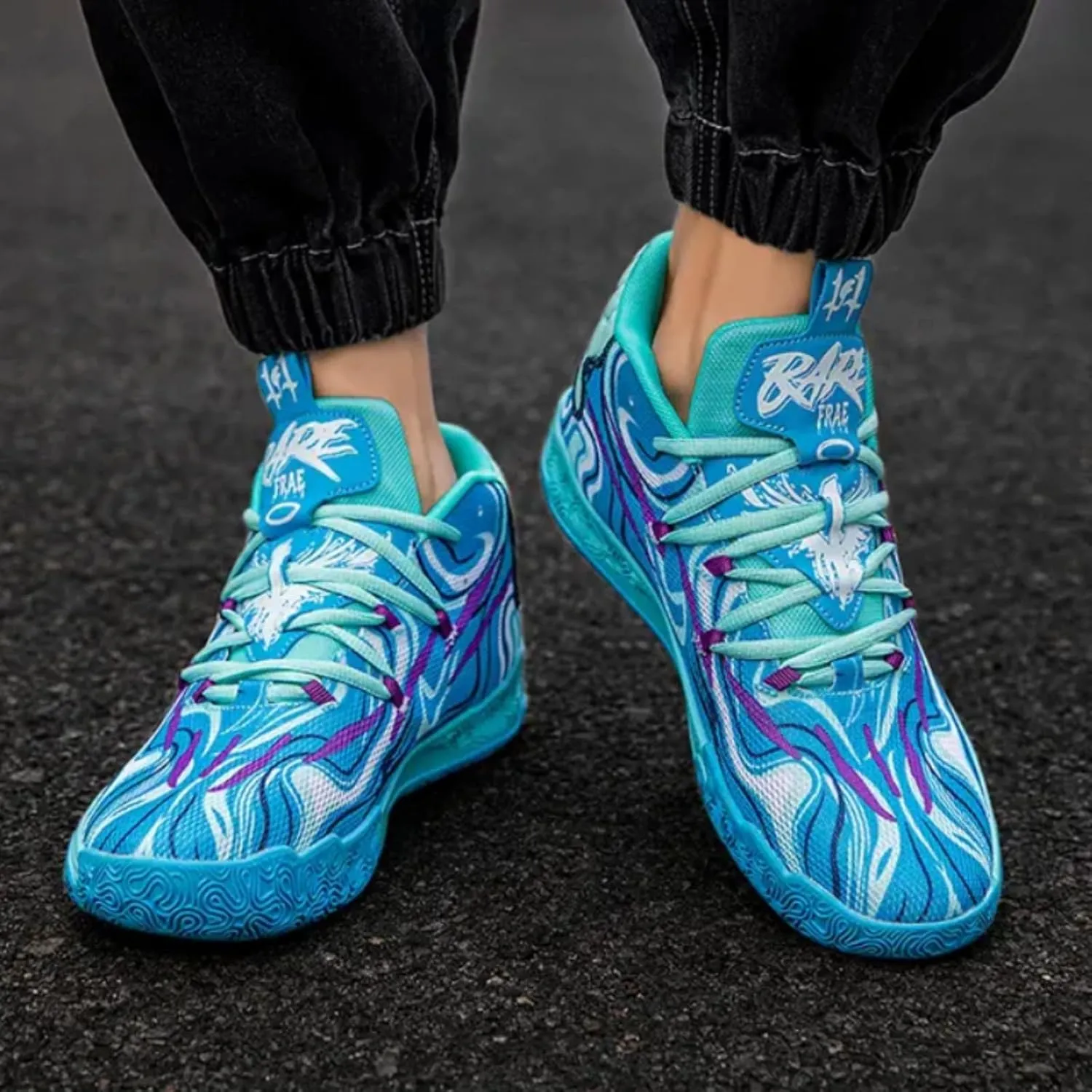 Mens Multicolor High Top Basketball Shoes Non-Slip Breathable Running Shoes Fahsion Lightweight Outdoor Gym Sneakers