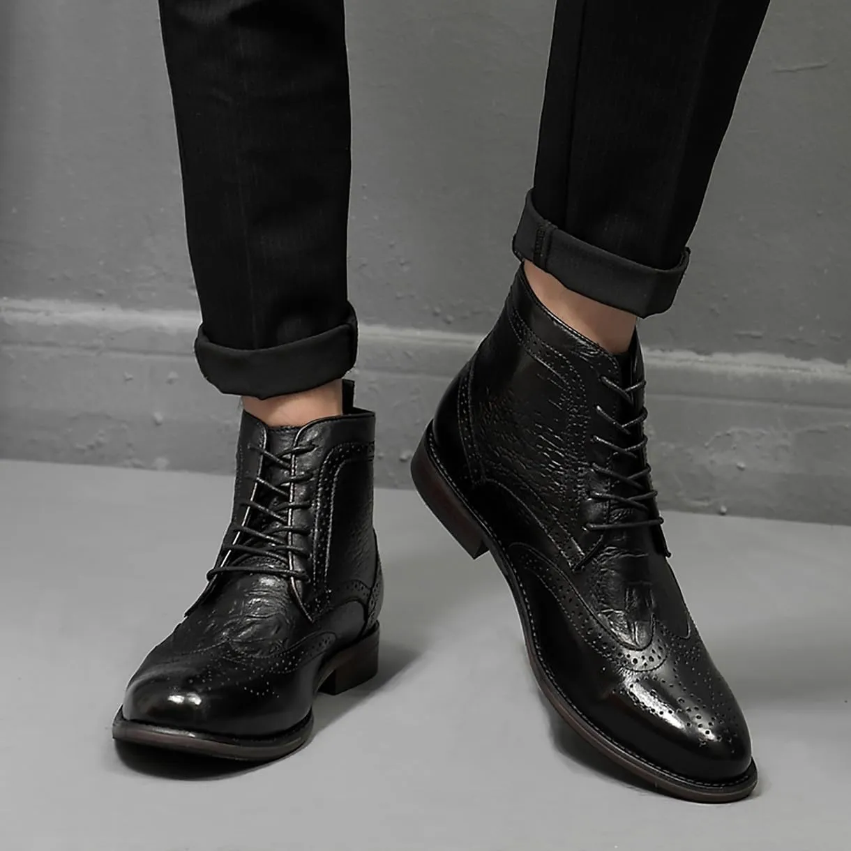 Men's Oxfords Boots Dress Casual Leather Fashion Wingtips Brogues Chelsea Boots Tuxedo Ankle Danner Boots for Men