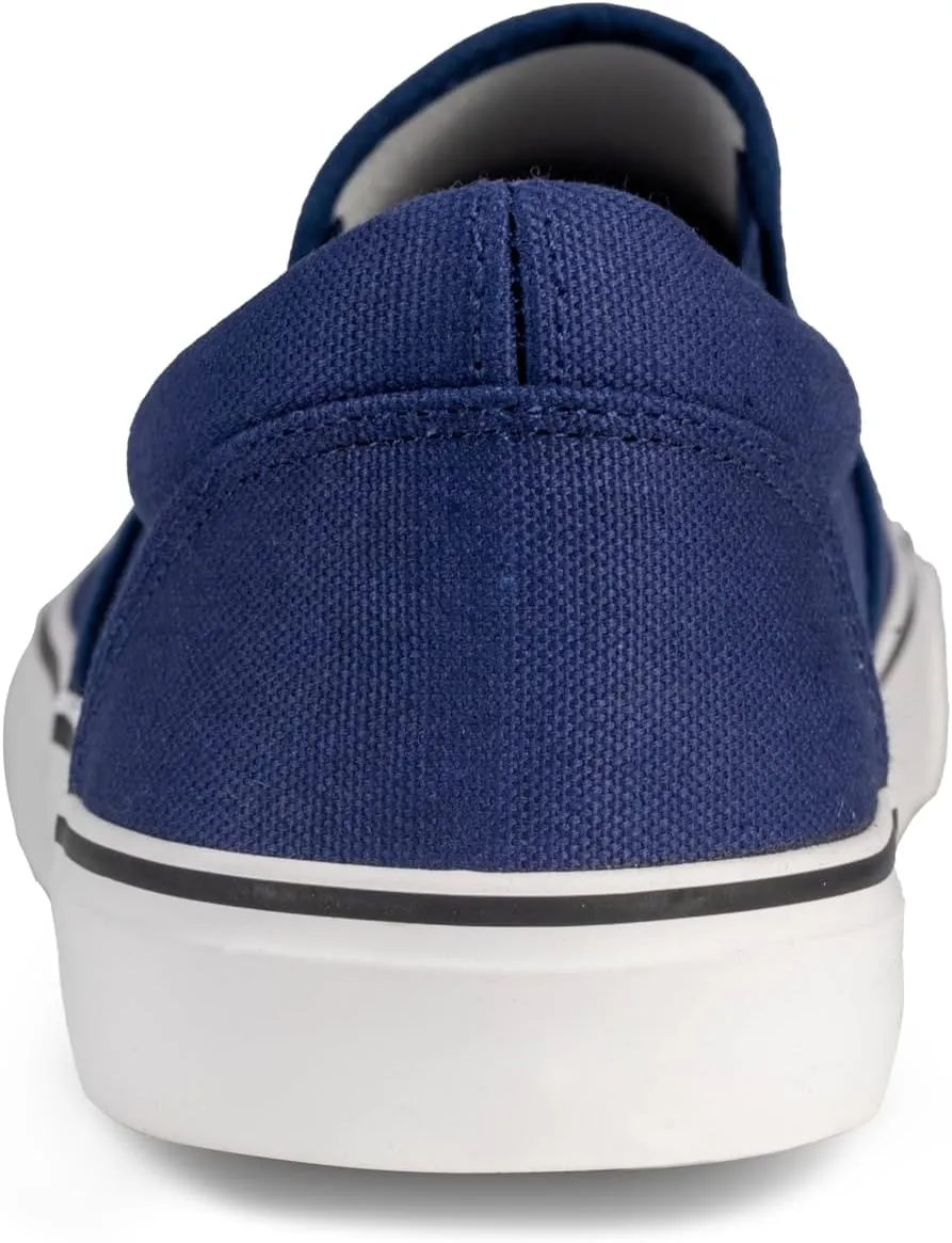 Men's Sneakers Classic Low Top Slip On Shoes Wide Canvas Skate Loafers Sneakers with Soft Insole Causal Dress Shoes for Men Comfortable Walking Shoes Slip on Sneakers for Men