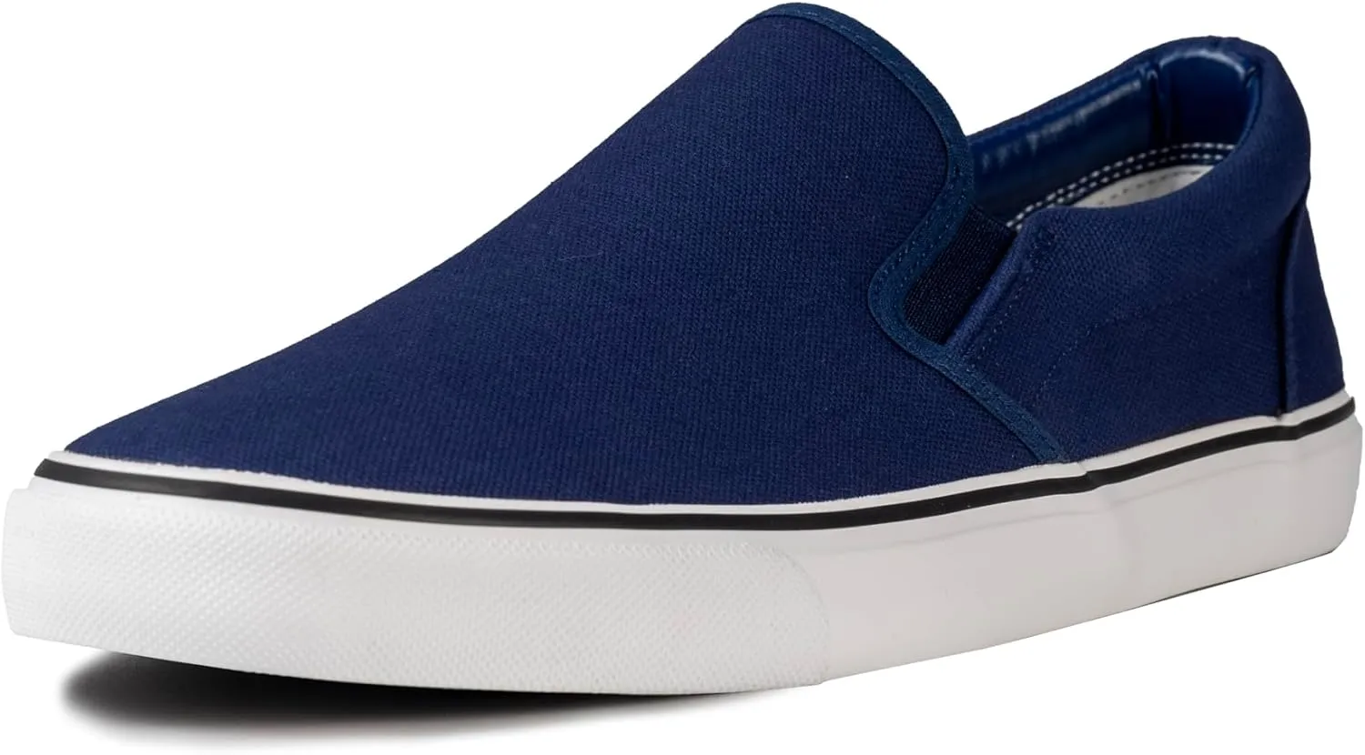 Men's Sneakers Classic Low Top Slip On Shoes Wide Canvas Skate Loafers Sneakers with Soft Insole Causal Dress Shoes for Men Comfortable Walking Shoes Slip on Sneakers for Men