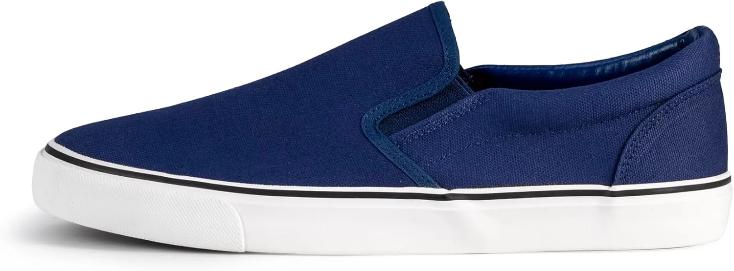 Men's Sneakers Classic Low Top Slip On Shoes Wide Canvas Skate Loafers Sneakers with Soft Insole Causal Dress Shoes for Men Comfortable Walking Shoes Slip on Sneakers for Men