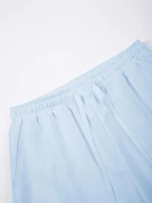 Men's Solid Color Simple Elastic Drawstring Stitching Linen Beach Trousers