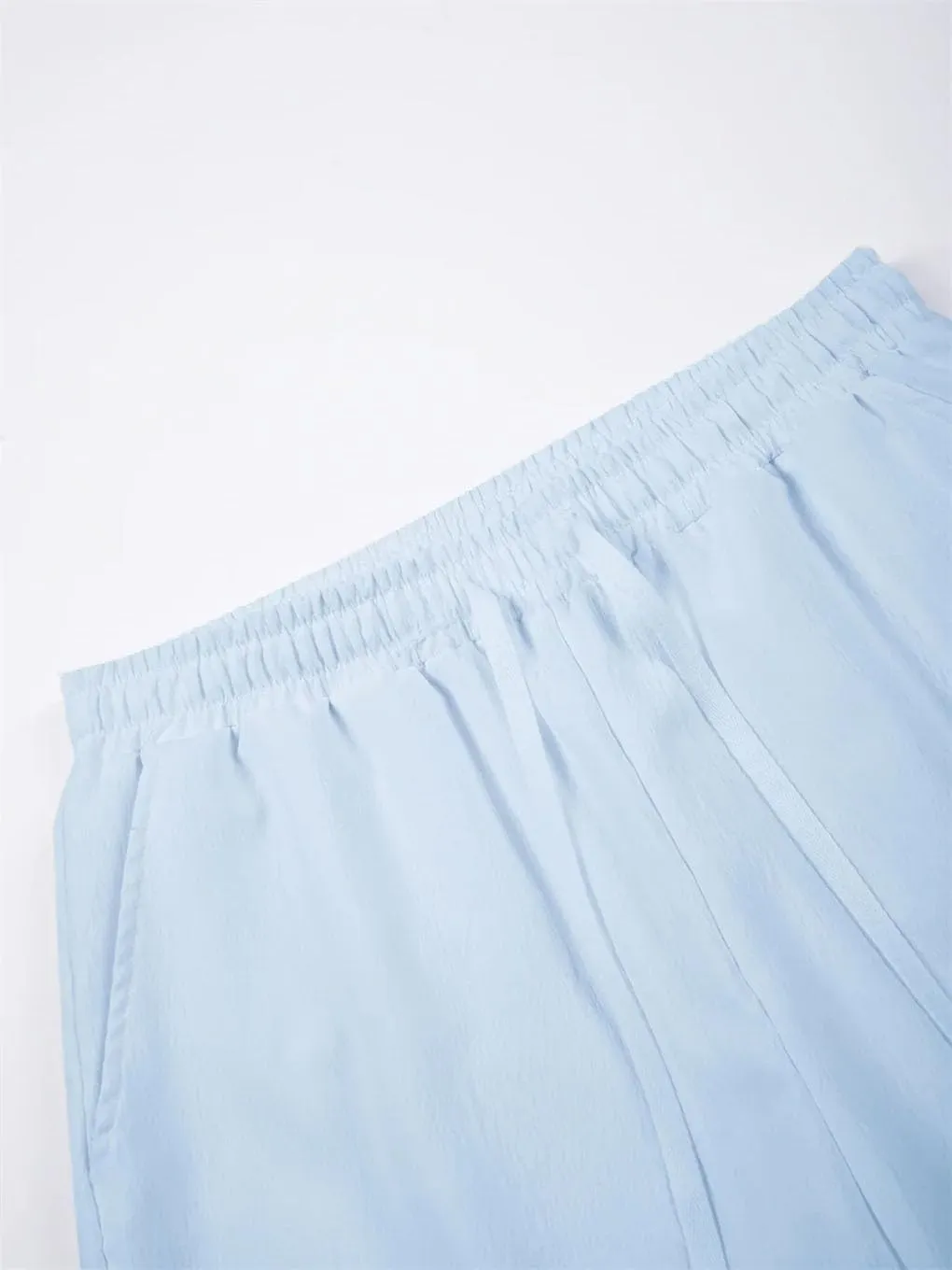 Men's Solid Color Simple Elastic Drawstring Stitching Linen Beach Trousers