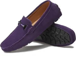 Men's Suede Leather Dress Loafers Slip On Casual Shoes Lightweight Soft Penny Loafers Driving Shoes Classic Moccasins