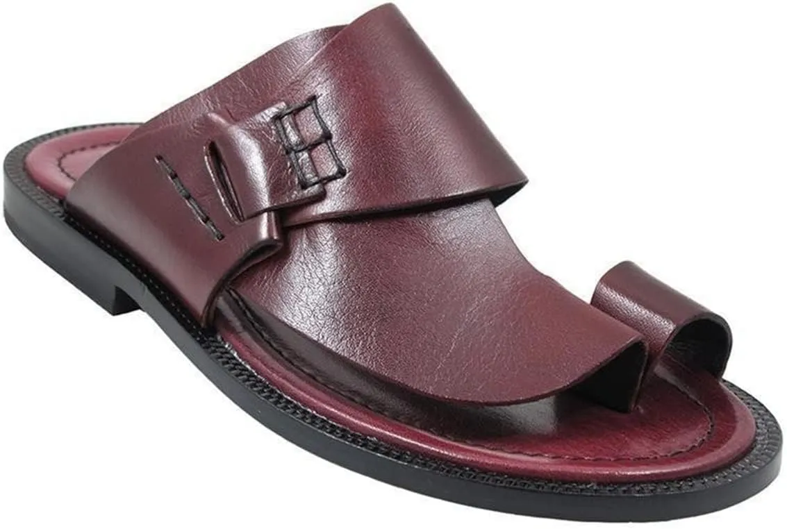 Mens Thong Sandals, Summer Beach Flip Flops Waterproof Athletic Outdoor Thong Sandals, Comfortable Non-Slip Leather Sandals Orthotic Flip Flops for Men Outdoor Flat Slippers Fashion Casual Walking Shoes