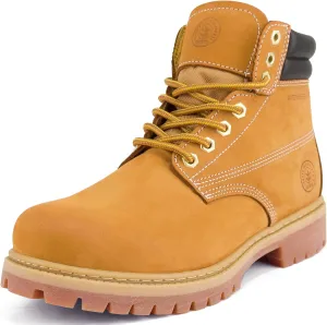 Men's Water Resistant Leather Work Boot Rubber Sole Construction Oil Resistant Utility Industrial Boots
