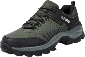 Men's Waterproof Hiking Shoes Breathable Non-Slip Sneakers Hike Trekking Trails Work Shoe Lightweight Low Top for Outdoor Trailing Trekking Walking