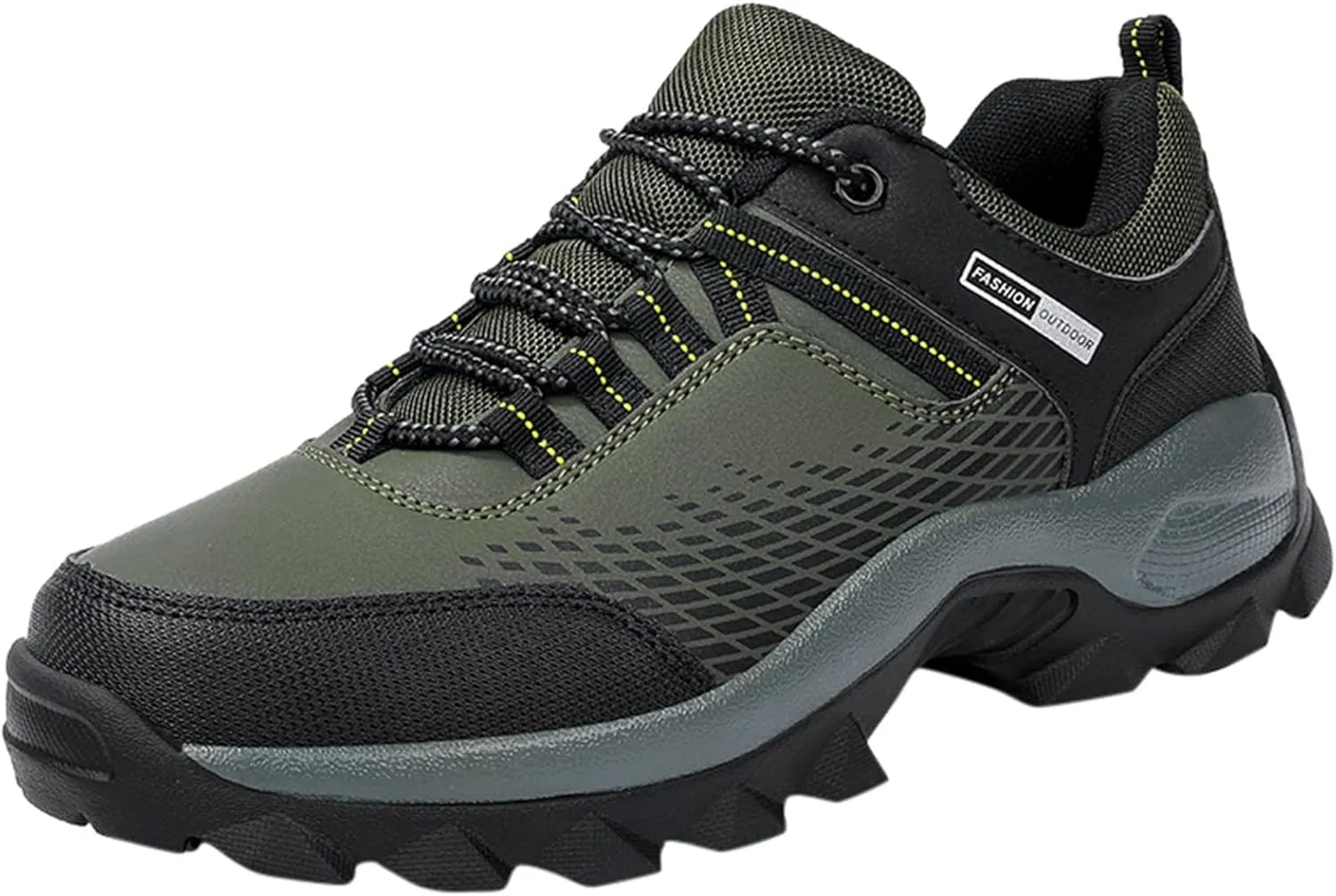 Men's Waterproof Hiking Shoes Breathable Non-Slip Sneakers Hike Trekking Trails Work Shoe Lightweight Low Top for Outdoor Trailing Trekking Walking