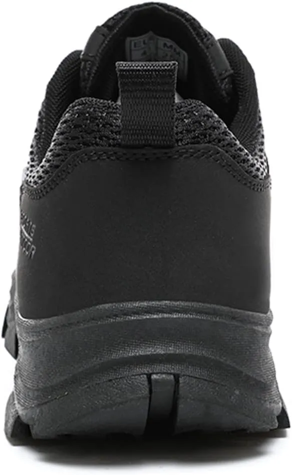 Men's Waterproof Hiking Shoes Leather Low-Top Leather Mountaineering Walking Shoes for Outdoor Trekking Camping with Arch Support Backpacking Boots All Day Workout Sneakers