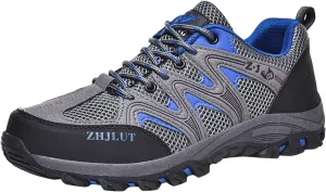 Men's Waterproof Hiking Shoes Lightweight Breathable Trekking Comfortable Backpacking Boots Non Slip Work Shoes Outdoor Mountaineering Camping Travel Sneakers with Arch Support