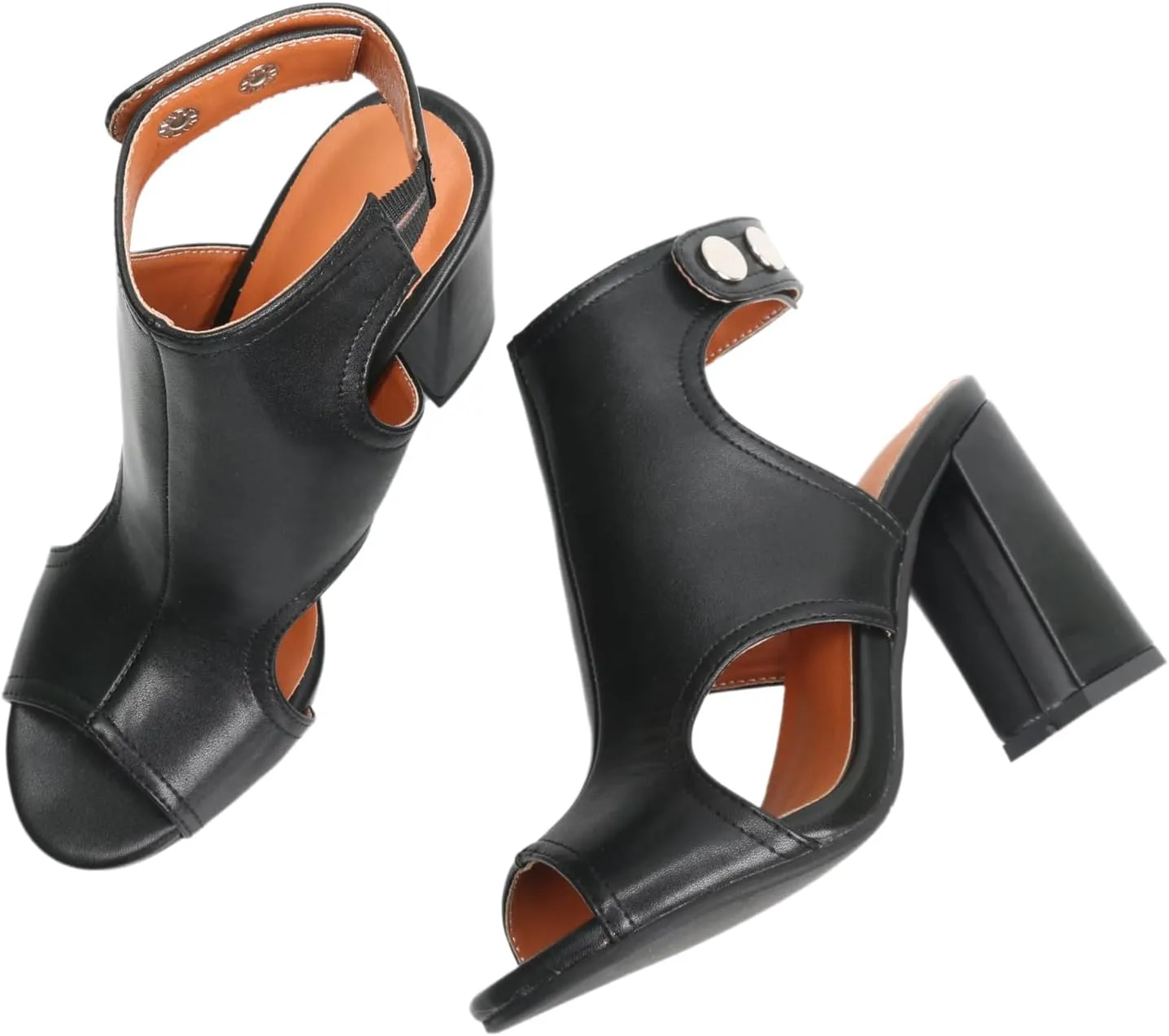 MEOTINA Open Toe Booties for Women Dressy Sandals Peep Toe Boots Block Heels Summer Gladiator Shoes