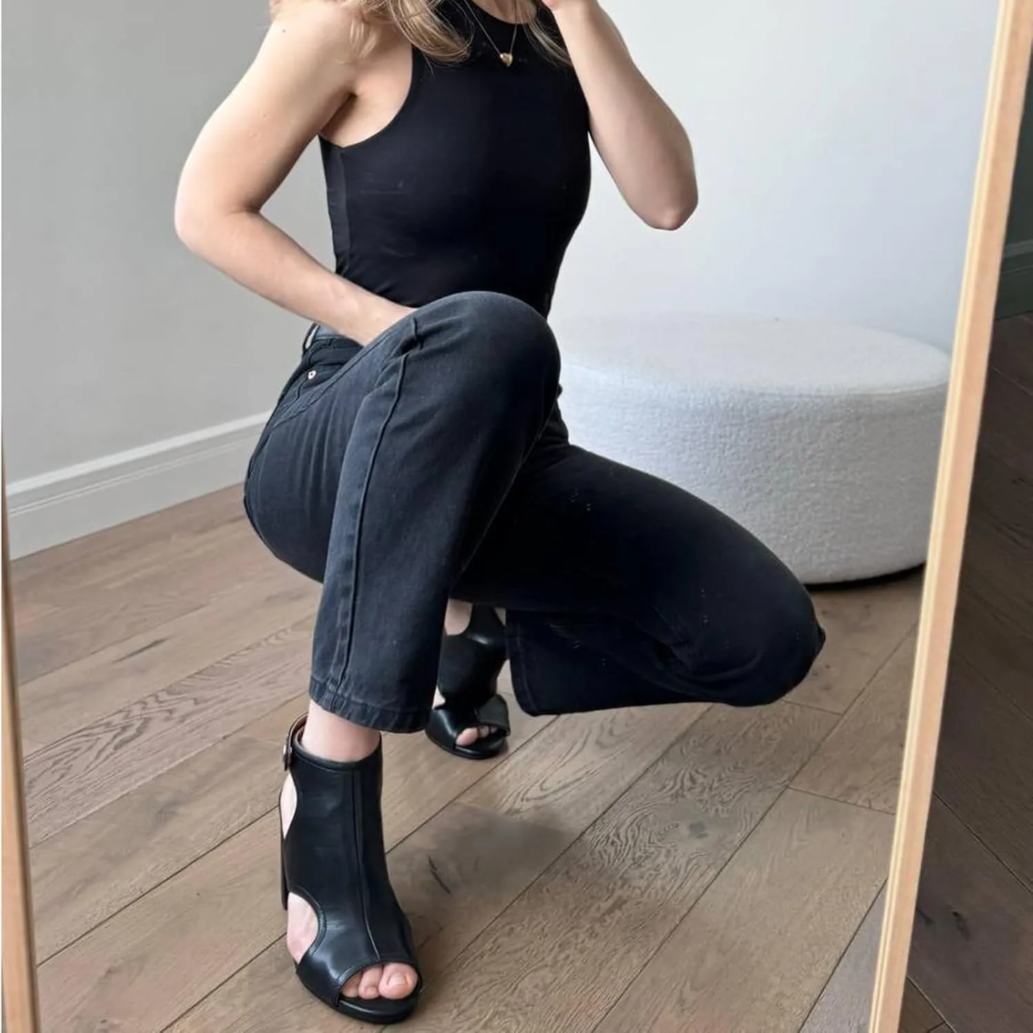 MEOTINA Open Toe Booties for Women Dressy Sandals Peep Toe Boots Block Heels Summer Gladiator Shoes