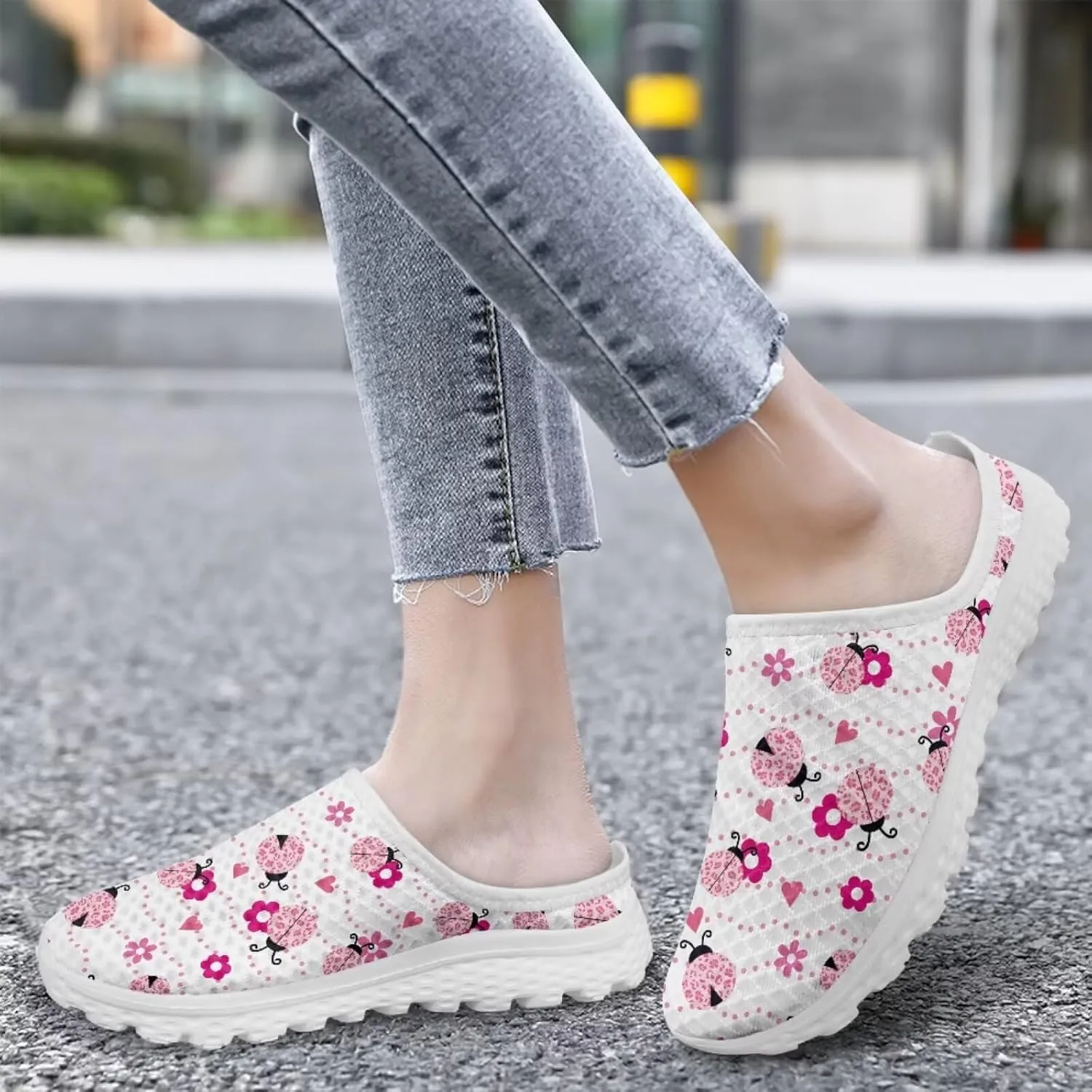Mesh Flats Water Shoes for Women Slip On Barefoot Aque Shoes Womens Mules for Summer Quick Dry Casual Walking Flats