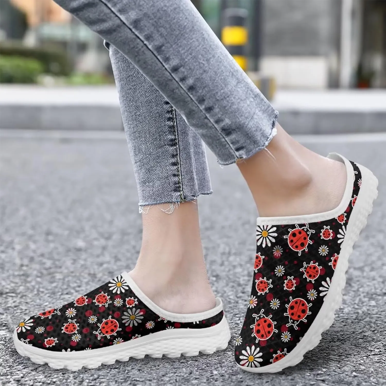 Mesh Flats Water Shoes for Women Slip On Barefoot Aque Shoes Womens Mules for Summer Quick Dry Casual Walking Flats
