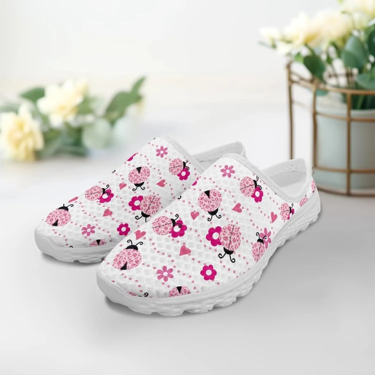 Mesh Flats Water Shoes for Women Slip On Barefoot Aque Shoes Womens Mules for Summer Quick Dry Casual Walking Flats