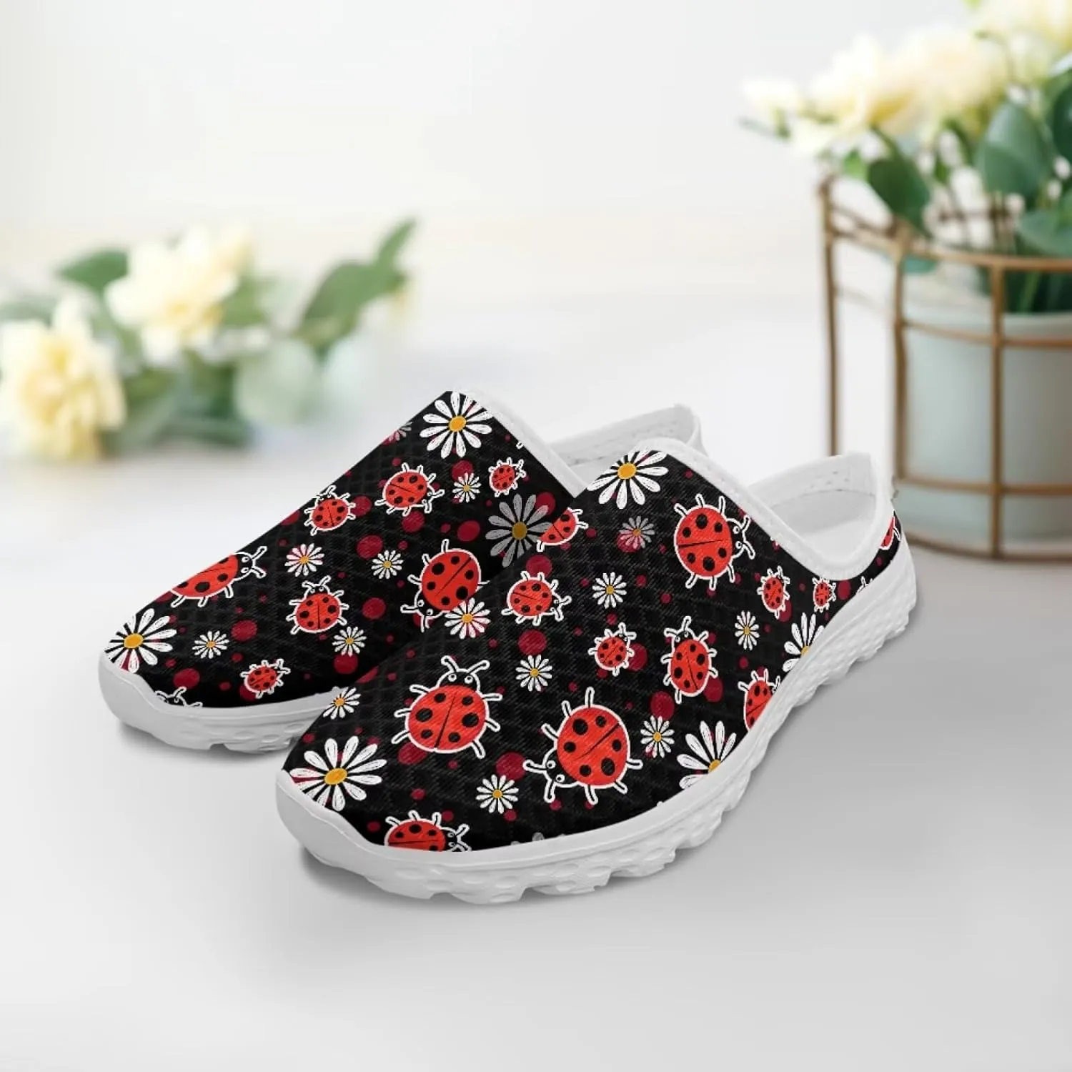Mesh Flats Water Shoes for Women Slip On Barefoot Aque Shoes Womens Mules for Summer Quick Dry Casual Walking Flats