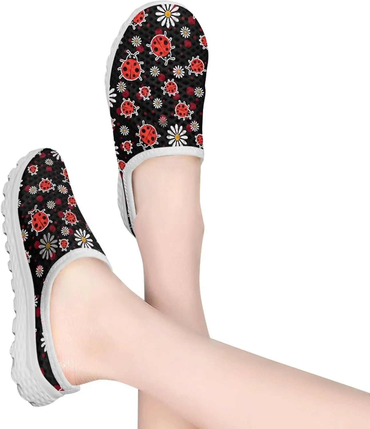 Mesh Flats Water Shoes for Women Slip On Barefoot Aque Shoes Womens Mules for Summer Quick Dry Casual Walking Flats
