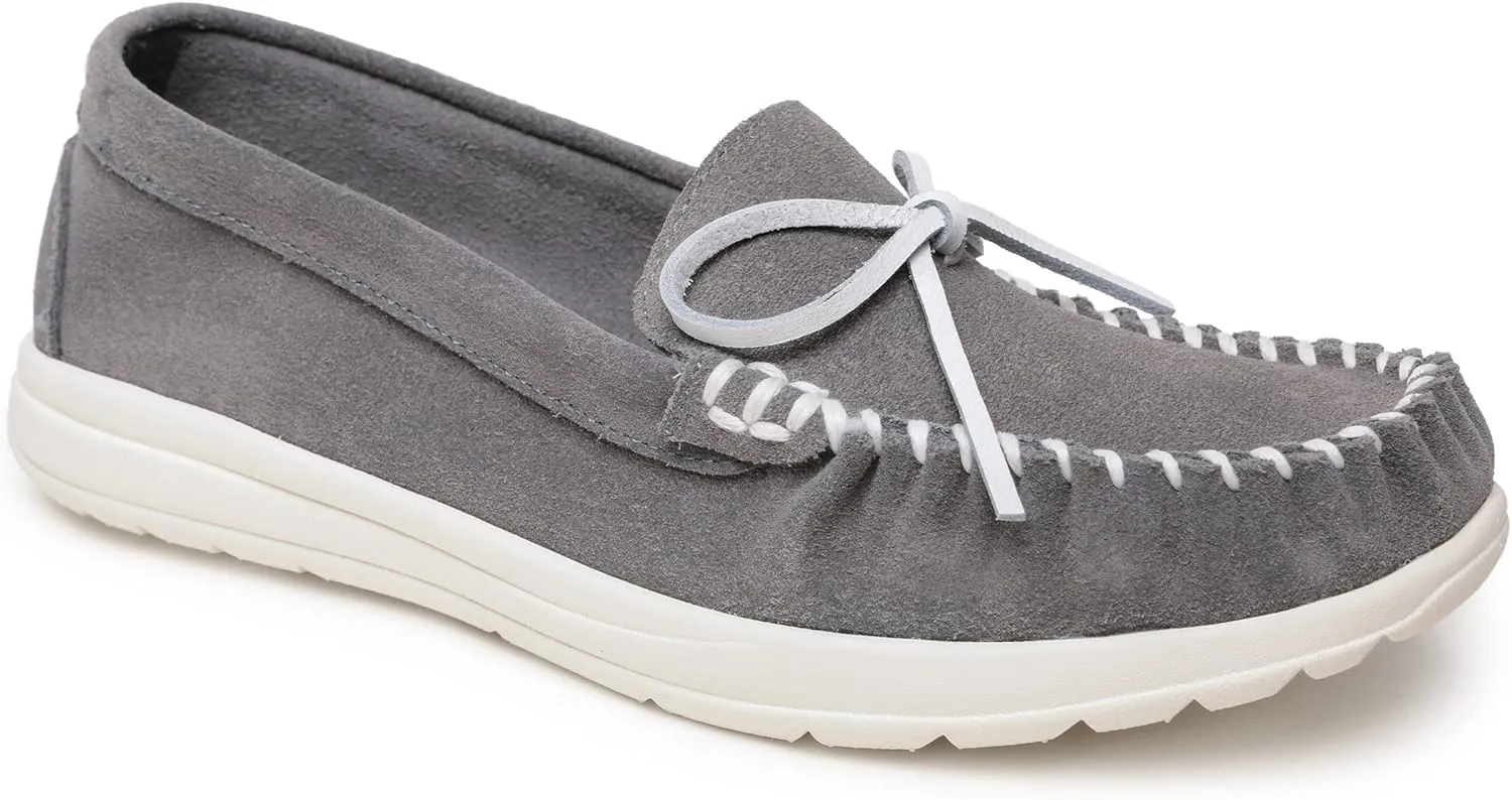 Minnetonka Scout - Women’s Suede Loafers Designed for Everyday Wear - Made with Soft Suede Leather, Memory Foam Insoles and Midsoles, and Rubber Outsoles