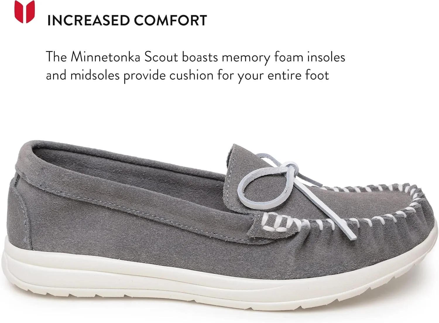 Minnetonka Scout - Women’s Suede Loafers Designed for Everyday Wear - Made with Soft Suede Leather, Memory Foam Insoles and Midsoles, and Rubber Outsoles