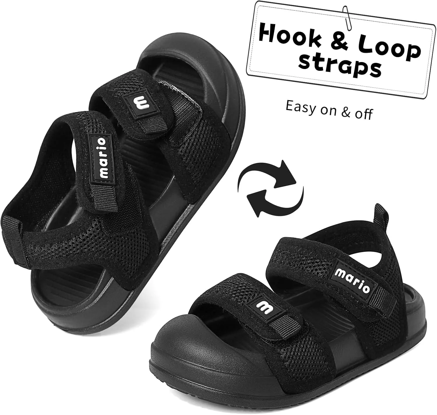 MK MATT KEELY Kids Sandals Boys Girls Summer Outdoor Non-slip Athletic Sandals Closed Toe Adjustable Sport Sandal Lightweight Beach Shower Shoes for Toddler/Little Kid