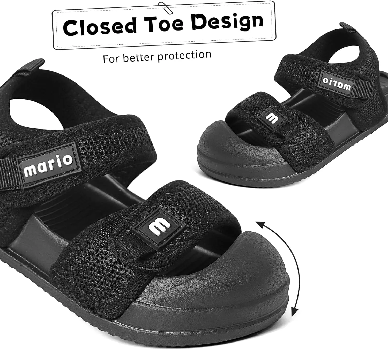 MK MATT KEELY Kids Sandals Boys Girls Summer Outdoor Non-slip Athletic Sandals Closed Toe Adjustable Sport Sandal Lightweight Beach Shower Shoes for Toddler/Little Kid