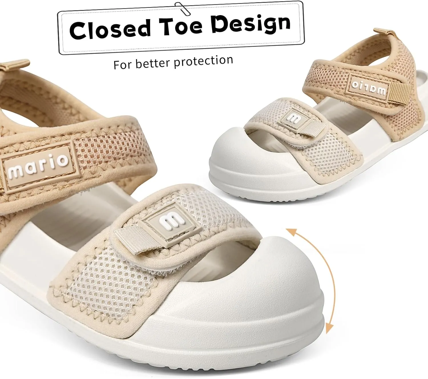 MK MATT KEELY Kids Sandals Boys Girls Summer Outdoor Non-slip Athletic Sandals Closed Toe Adjustable Sport Sandal Lightweight Beach Shower Shoes for Toddler/Little Kid