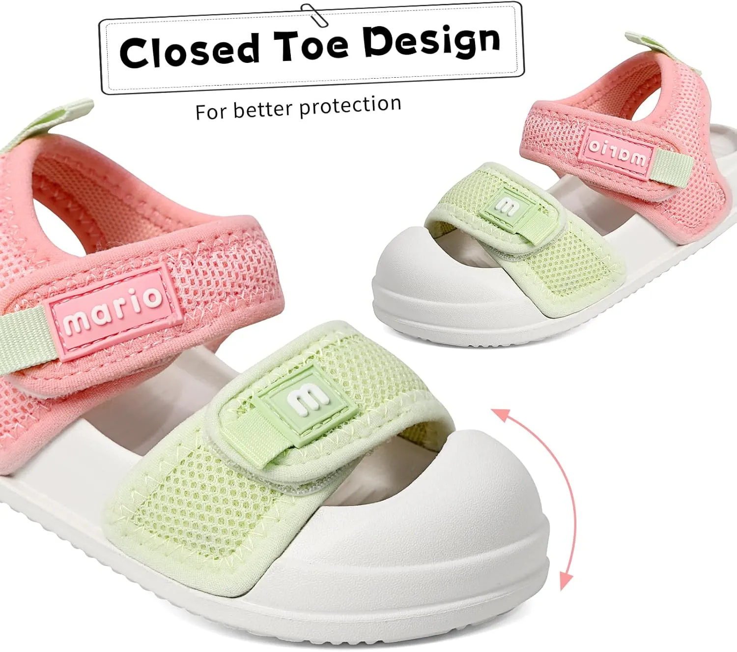 MK MATT KEELY Kids Sandals Boys Girls Summer Outdoor Non-slip Athletic Sandals Closed Toe Adjustable Sport Sandal Lightweight Beach Shower Shoes for Toddler/Little Kid
