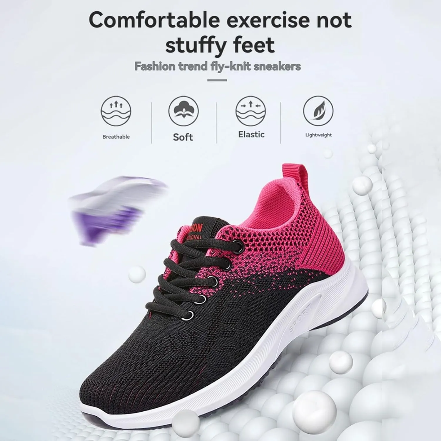 Musabela Orthopedic Shoes for Women Comfortwear Ortho Shoes for Women Plantar Fasciitis Walking Tennis Shoe Arch Support Air Cushion Running Shoe Mesh Breathable Gym Work Fashion Stretch Sneakers