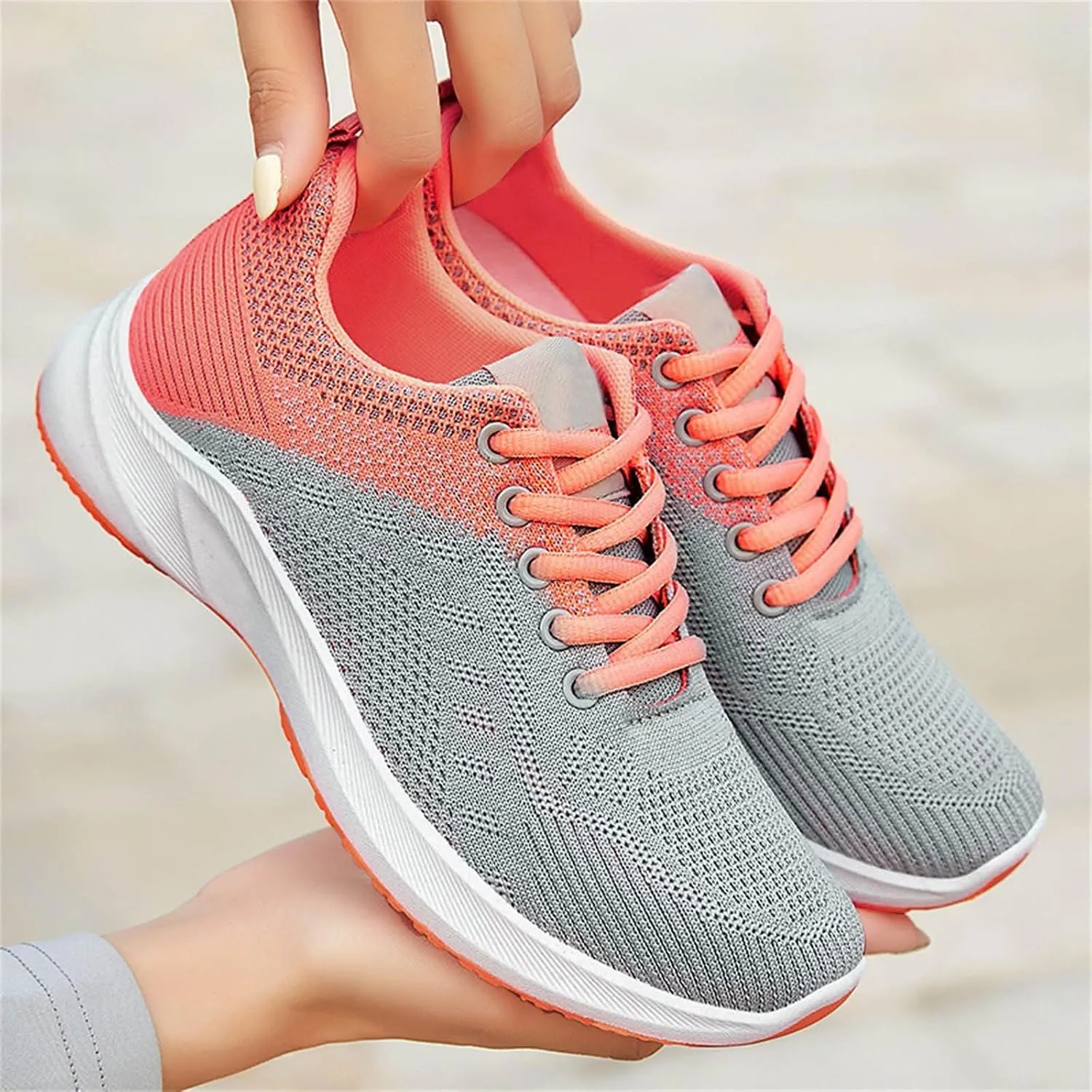 Musabela Orthopedic Shoes for Women Comfortwear Ortho Shoes for Women Plantar Fasciitis Walking Tennis Shoe Arch Support Air Cushion Running Shoe Mesh Breathable Gym Work Fashion Stretch Sneakers