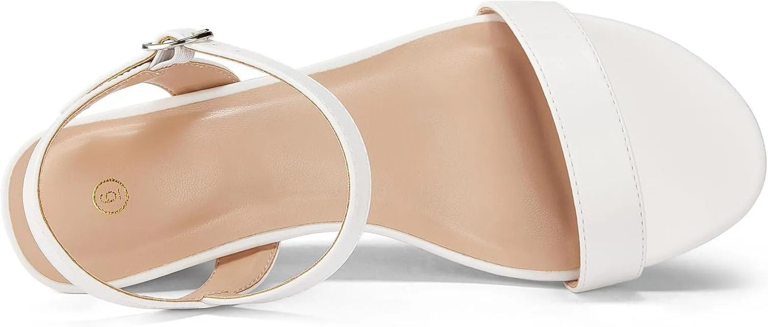 mysoft Women's Wedge Sandals 2 Inch Low Heel Open Toe Ankle Strap Summer Wedding Party Dress Shoes