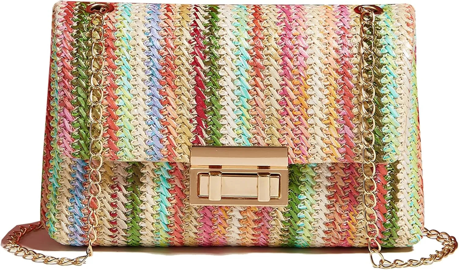 Natural Straw Flat Clutch Women 2024 Boho Purse Top Handle Crossbody Handbag Stylish Woven Envelope Wallet Evening