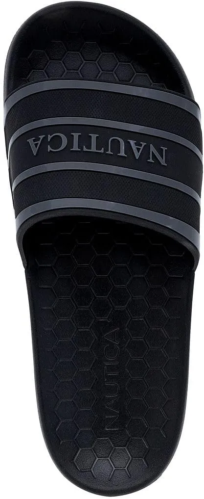 Nautica Men's Slide Sandals – Comfortable Slip-On Pool & Beach Shoes with Cushioned Footbed for Casual Wear