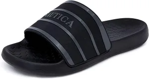 Nautica Men's Slide Sandals – Comfortable Slip-On Pool & Beach Shoes with Cushioned Footbed for Casual Wear
