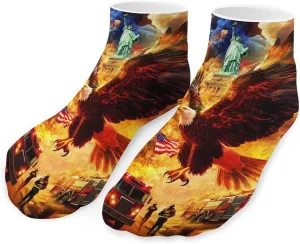Never Forget 911 Low Cut Ankle Socks Casual Liner Sock Pack Non Slip Invisible For Men Women