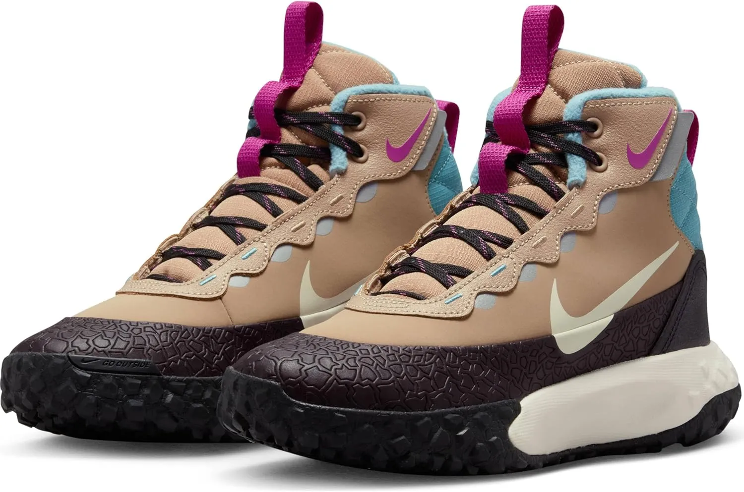 Nike Terrascout Big Kids' Boots (FV4173-200, Hemp/Burgundy Ash/Denim Turquoise/Pale Ivory)