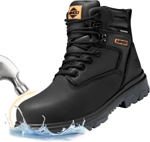 NINGO Steel Toe Work Boots for Men, Waterproof Work Boot with Puncture Proof, Oil & Slip Resistant, Comfortable Mens Construction Boots with EH Protection, Leather Shoes for Industrial