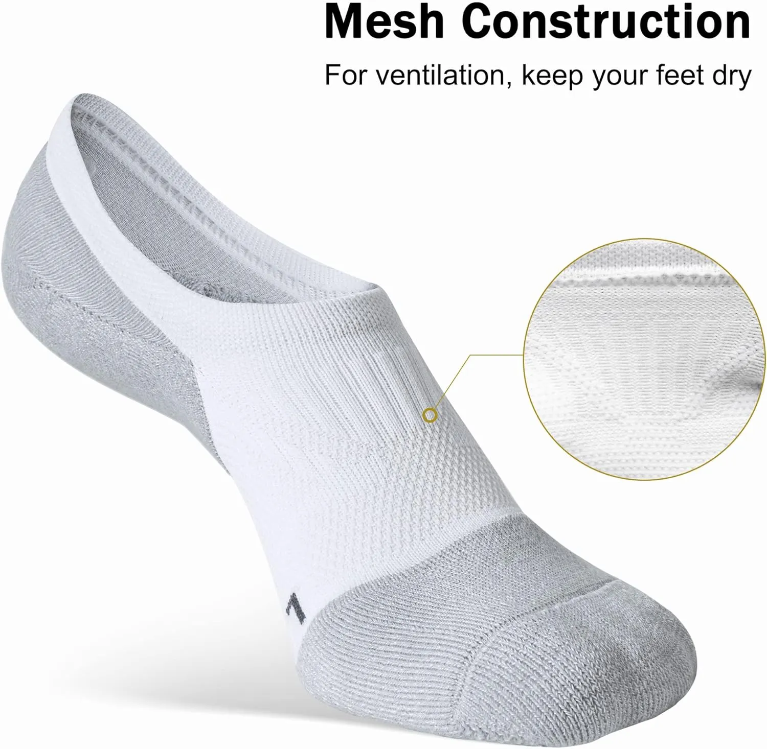 No Show Socks Women's Running Low Cut/Ankle Compression Athletic Socks 5-Pairs