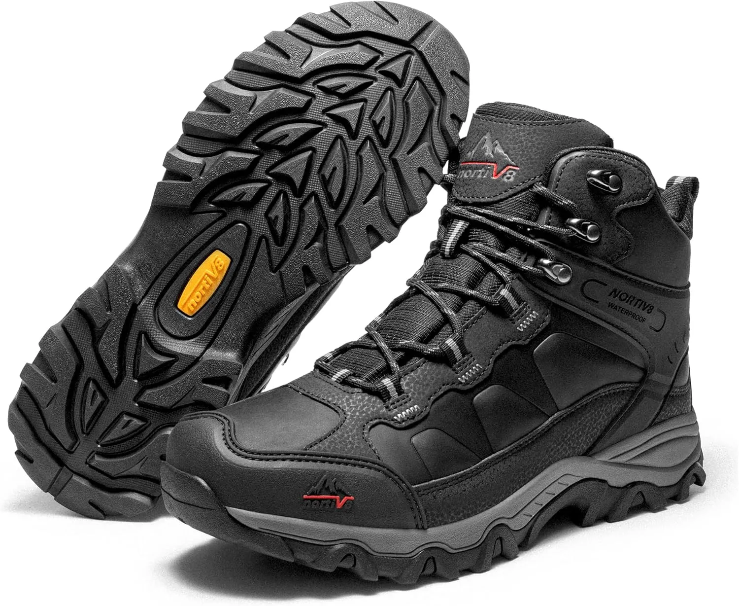 NORTIV 8 Men's Waterproof Hiking Boots Outdoor Mid Trekking Lightweight Mountaineering Shoes Paladin