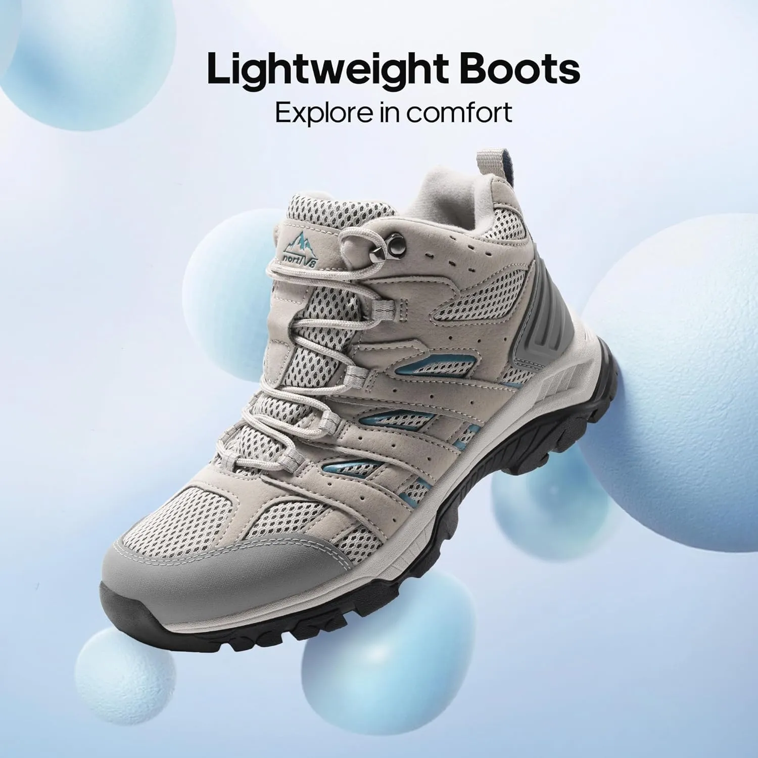 NORTIV 8 Women's Waterproof Hiking Boots Outdoor Trekking Mid Backpacking Mountaineering lightweight boots