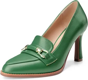 Oh Mispares Women’s Stiletto High Heel Pumps Pointed Toe Slip-on Loafers Shoes for Office Work Casual Daily Life Party 3.5 Inches Heels