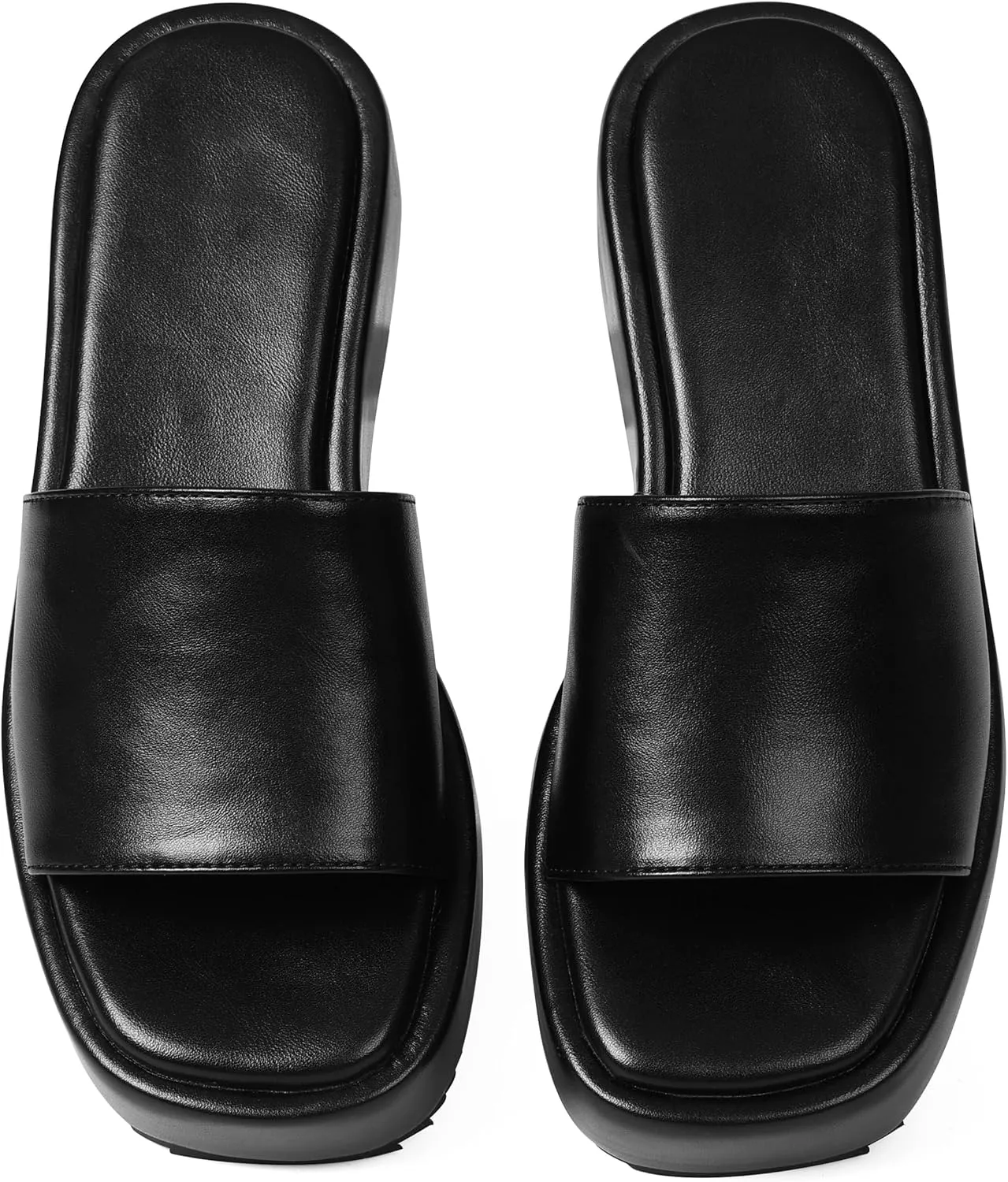 Oiamenne Platform Sandals Women Comfortable Open Toe Wedge Sandals Slip On Platform Slides for Women Padded Summer Casual Beach Shoes
